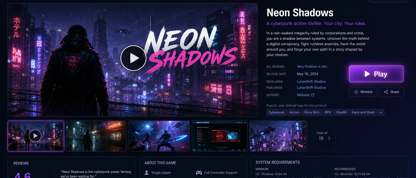An immersive online game running on the platform — one of a catalog of titles played in one place